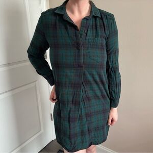 Madewell Plaid Flannel Shirt Dress